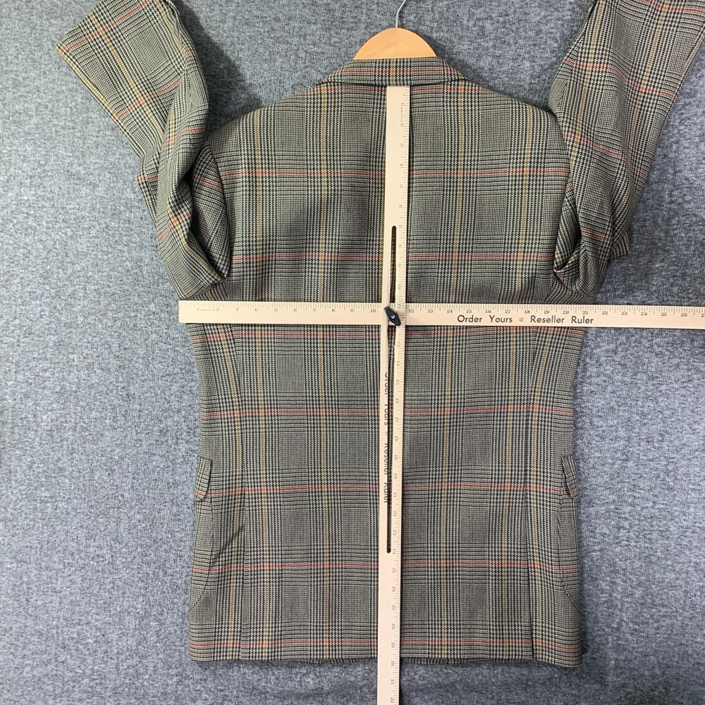 Daks London Blazer Jacket Men 40R Houndstooth Windowpane Gold Button Sport Coat - Picture 10 of 16